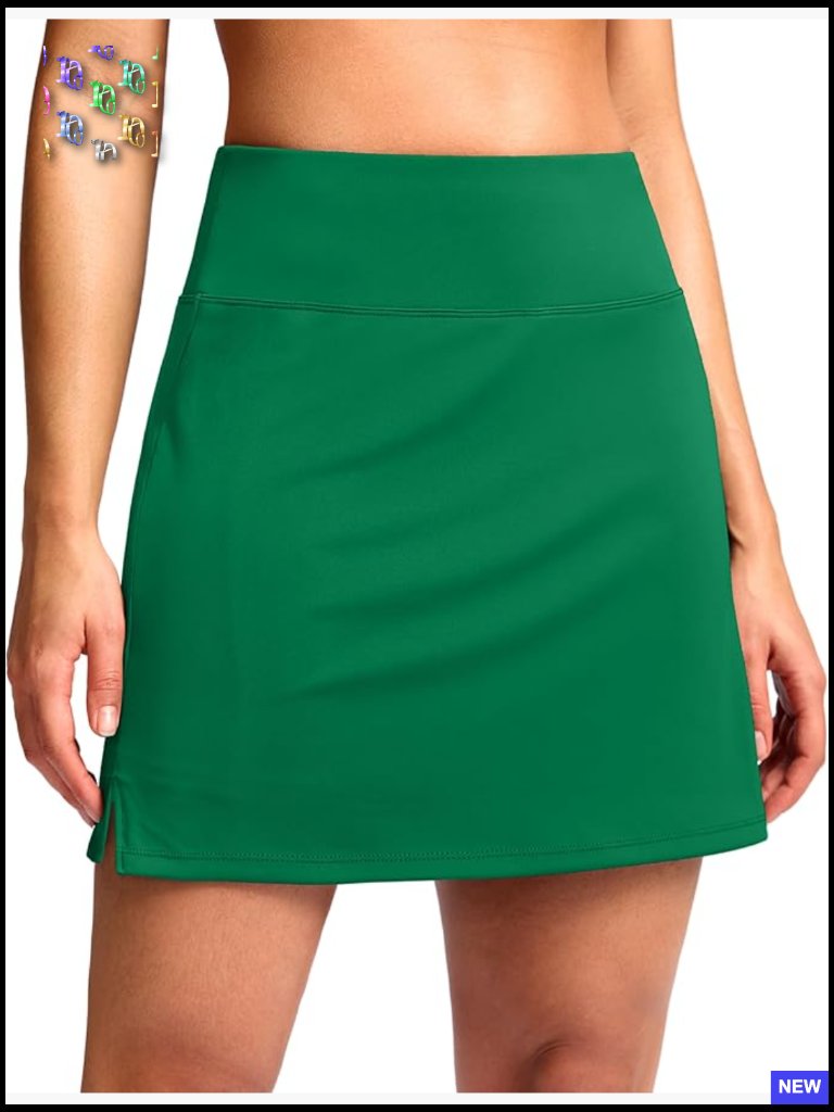 High Waisted Skort With Pockets 16" A Line Athletic Tennis Pickleball Golf